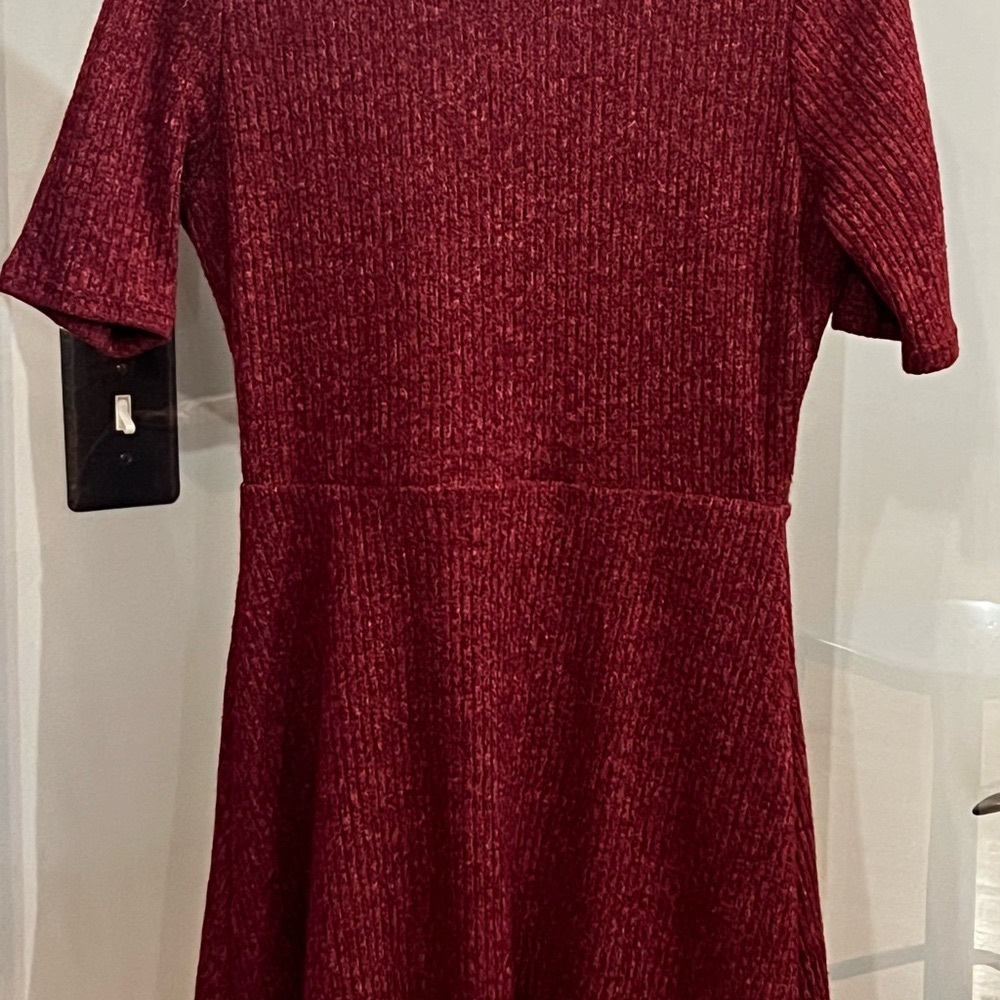 Lulu's Red Ribbed Fit and Flare Dress
